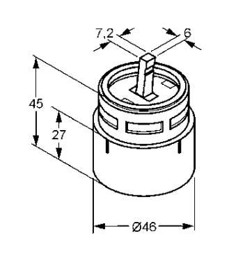 Kludi Keverőegység K46 46x27 mm 7520100-00 műszaki adatlap